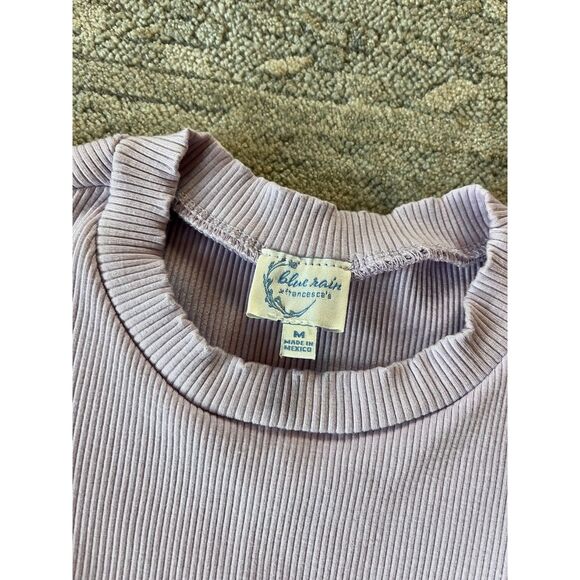 Francesca's Ribbed Tank Lavender Purple Top Mock Neck Women Size S/M - Picture 2 of 3